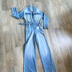 Forever 21 NWT  denim wide leg jumpsuits size S Photo 7