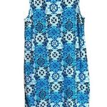 Talbots  Sheath Dress Women Large Blue Multi Paisley Artsy Boho Print Sleeveless Photo 0