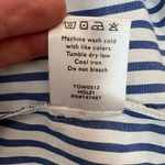 Draper James  Top Womens Small Blue Striped 3/4 Bell Sleeve Cotton Ruffle Relaxed Photo 10