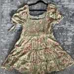 Agua Bendita  Sleeve Romantic Floral Tile Puff Sleeve Dress Photo 3