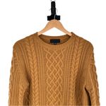 Nili Lotan Jodelle Cable Knit Sweater Cashmere sz Medium Long Sleeves Crew Neck Brown Photo 3