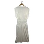 ZARA New  Dress Womens M Extended Shoulder Midi Tank Cinched Drawcord Waist Ivory Photo 3