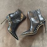 Stuart Weitzman Faux Pearl Studded Calf Leather Black Ankle Boots Zip 7.5B *READ Photo 10
