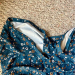 Women’s 2XL Blue Floral Swimsuit One Piece Shorts Dress Side Ruching Tank Size XXL Photo 1