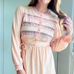 Vintage Dress French Dress Peach Medium Fit Midi Romantic Special Occasion Sleep Orange Photo 7