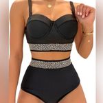 🔴High Waisted Bikini Push Up Top Black Size L Photo 0