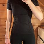 Amazon Women small blue and black fitted/slim workout shirt Photo 4