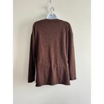 Old Navy Brown Plush Tee Long Sleeve V-Neck Top Small Soft Cozy Fall Basic Photo 5