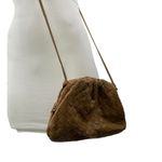 Women's Tan Woven PU Leather Crossbody Strap Purse Pouch Clutch Mini Bag OS Photo 1