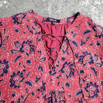 Madewell  Silk Lace-Up Assam Floral Dress Photo 1