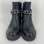GBG Los Angeles Silea Chain Chunky Heel Moto Boots Size 8 Black Photo 3