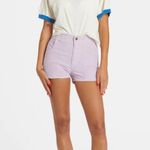 Hammies Women's High Waisted Elastic Waist Lavender Corduroy Shorts Size 26 Purple Photo 1