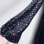 ZARA  Black and Blue Long Sleeve Velvet Mini Dress Photo 3