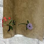 Rare Vintage Joseph Atelier Walker XS Brown Suede Pencil Skirt beaded flowers Photo 8