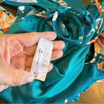 Cupshe  Teal Peach Floral Ruffle V-Neck Lace Up Back Monokini Swimsuit XL Photo 8