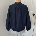 ZARA Basic Navy Shirtail Windbreaker Jacket Photo 2
