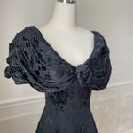 Vintage 80s 90s Off Shoulder Jacquard Short Dress Drama XS Black Photo 5