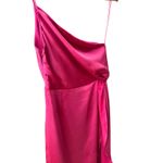 O.P.T. One Pretty Time One Shoulder Satin Midi Dress Barbie Pink Size Medium Photo 8