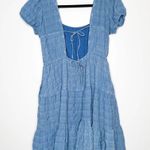 Boutique Day & Moon Puff Sleeve Dress Women's Short Sleeve Blue Size S Photo 2