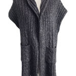 None Womens Open Cardigan Knitted Pocket Gray‎ Shawn Wool Blend Size Medium Photo 0
