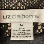 Liz Claiborne  Formal Dress Sz 14‎ Black Lace W/ Nude Short Sleeve Knee Length Photo 10