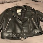 ZARA cropped leather motor jacket Photo 0