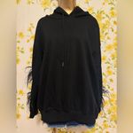 Black Feathered Women's Hoodie size M Size M Photo 2