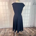 Dress Tells navy cap sleeve retro 50’s vibe fit & flare midi dress size large Photo 4