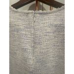 J. Crew Textured Knit cottage core Top Blue White Scalloped Trim Women's XL Photo 4