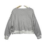 Abercrombie & Fitch  Soft AF White Black Stripe Sweatshirt V-Neck Sweater Size XL Photo 1
