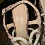 Calvin Klein Beige Wooden Block Wegdes Snake Print Heels Womens 9 Photo 3
