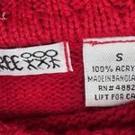 Vtg Sweater Sz S Chunky Knit Red Turtleneck Candycane Preppy Academia Valentine Photo 8