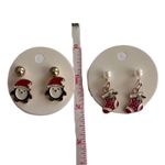 Christmas Penguin Stocking Earrings Set Festive Holiday Jewelry Gift Red Photo 4