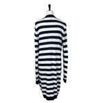 Soma Sweater Long Cardigan Button Front V-neck Black White Stripes Women’s Large Photo 3