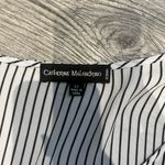 Catherine Malandrino  Black and White Striped Womens Blouse 3X Round Neck Photo 3