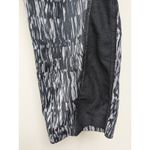 Nike Dri-Fit Womens Leggings Capri Running Patterned Stripes Black Gray Small Photo 2