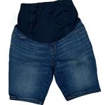 Isabel Maternity Crossover Panel Bermuda Jean Shorts Photo 0