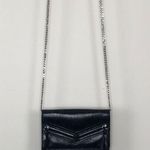 Botkier Black Leather Crossbody Silver Chain Zipper Accent Bag Photo 2