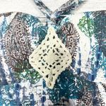 Self Esteem  Bohemian Paisley Print Crochet Detail Halter Top Size Medium Photo 2