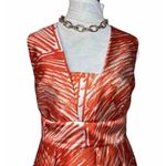 Milly Orange White Satin Sz 12 Lined Formal Dress Sleeveless Cross back Prom EUC Photo 2