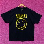 Nirvana Nevermind Tour Smiley Promo Logo Grunge Band Tee 2X  Photo 0