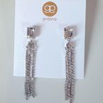 Gorjana  Silver Rhodium Kingston Tiered
Crystal Dangle Earrings Formal Elegant Photo 7