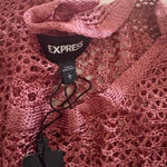 EXPRESS Pink  crochet knit sweater #sweaterweather #sweater #fall Photo 3