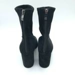 Therapy Womens Ankle Boots Block Heel Faux Suede Zipper Black Size 7 Photo 2