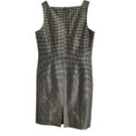 SHOMI by Willie Shor Sheath Dress 100% Silk SZ 12 Checkered Sleeveless Lined Black Photo 5