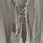 Walter Baker  Black Alcapuco Kaftan V-Neck Tasseled 3/4 Sleeve Cotton One Size Photo 3