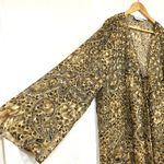 Maggie Barnes Vintage Paisley Animal Print Clipdot Brown Flowy Cardigan Tied Photo 1