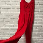 Red Jumpsuit With Keyhole Tie In The Front Size Extra Small Photo 0