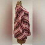 JM Collection  Metallic Red Pink Browns Gold Zig Zag Lines. Gold Jewel . Sz M. Photo 3