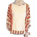 Unique spectrum Blouse Kimono Sleeve Side Tie Boho Southwestern Tribal Sz Large Photo 0